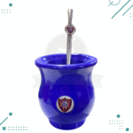 Mate sabio plastico + bombilla San Lorenzo AZUL