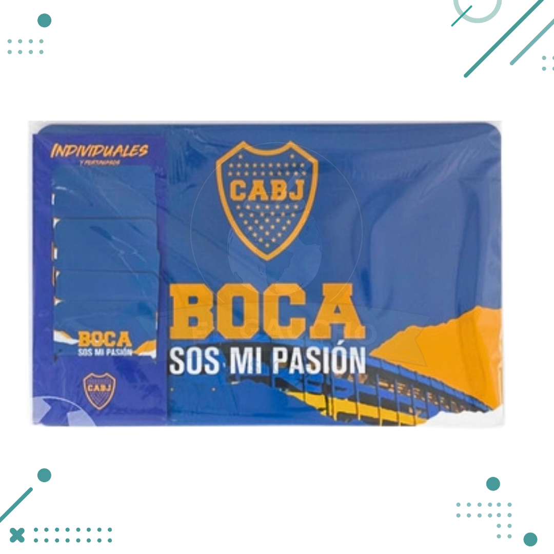 Diseno-sin-titulo-2024-05-31T155036.432.png Individuales (6un) + Posa Vasos (6un) Boca Juniors - Imagen 1