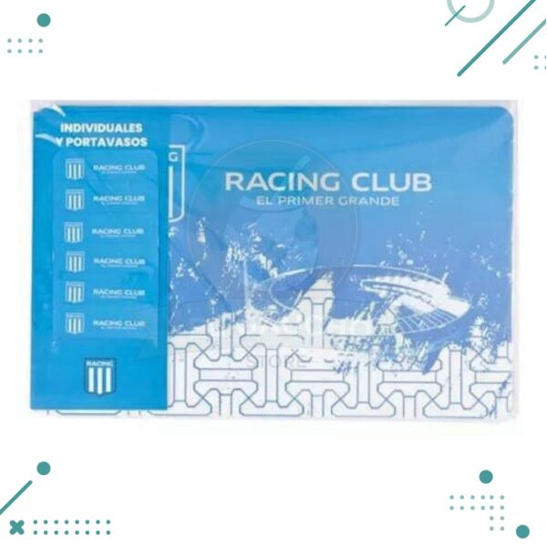 Individuales (6un) + Posa Vasos (6un) Racing Club