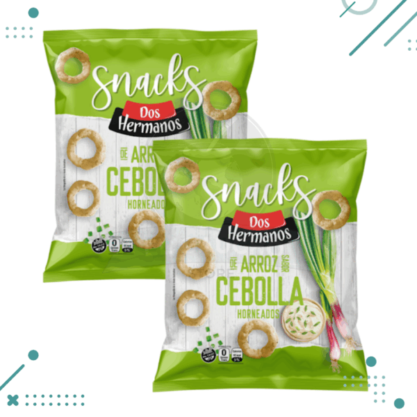 Snaks de arroz Dos Hermanos Sabor CEBOLLA (80gr) (pack x2un) (160gr)