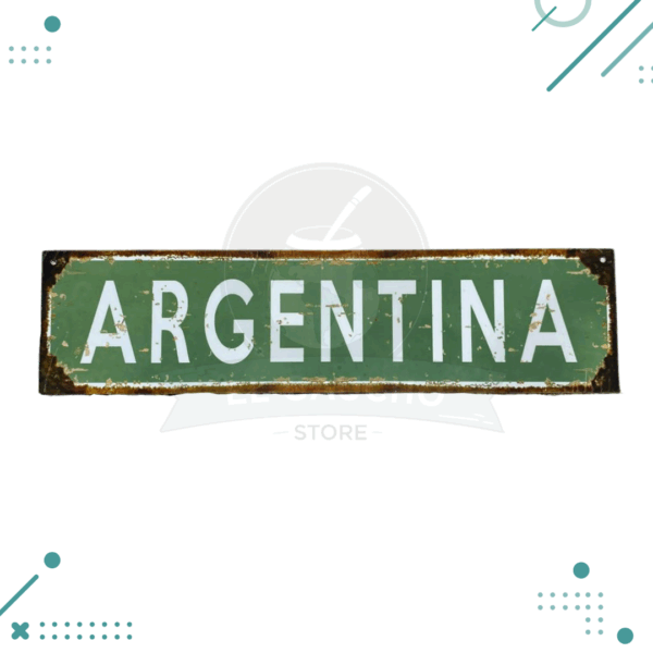 Cartel Chapa Argentina 10x 40 cm