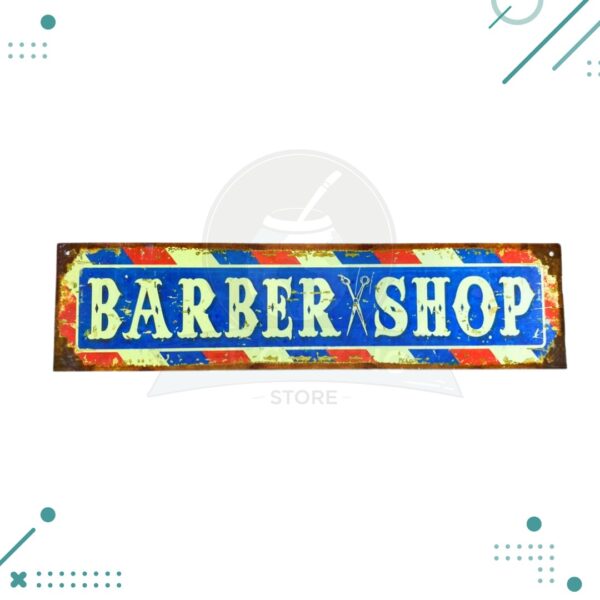 Cartel Chapa "Barber Shop" (10x40cm)