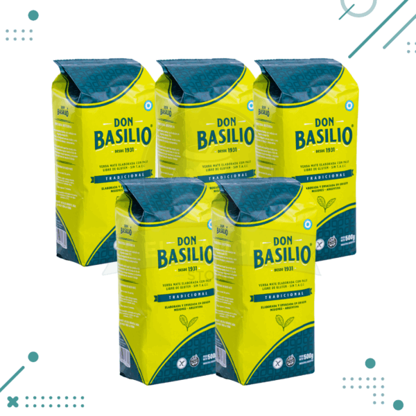 DON BASILIO yerba mate tradicional 500gr (pack x 5un.) 2,5 kg