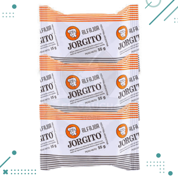 Alfajor Jorgito BLANCO, relleno de Dulce de Leche (55gr)(Pack 3u)(165gr)
