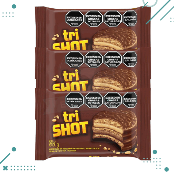 Alfajor triple SHOT Chocolate 60 Gr (pack x3un)(180gr)
