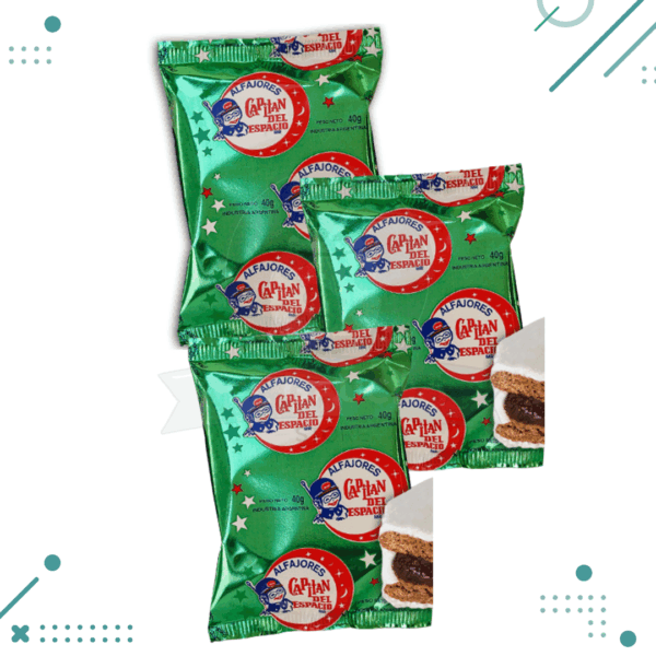 Alfajor Capitan del Espacio Membrillo, con baño de Repostería Fantasía Blanco (40gr)(Pack de 3un)(120gr)