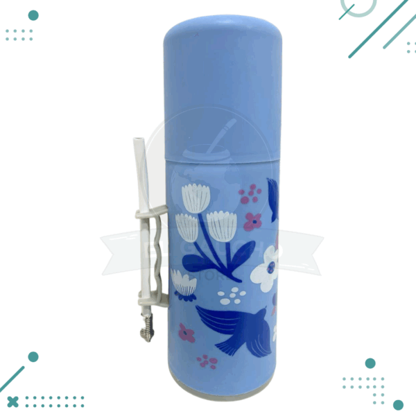 Mate Autocebante con Diseño Flores AZUL 900ml
