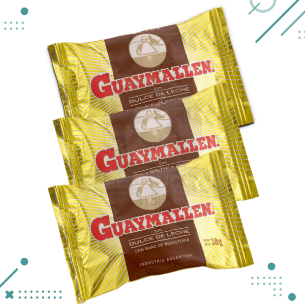 Alfajor Guaymallen Negro, Relleno con Dulce de Leche, Baño de Chocolate (38gr) (Pack de 3u) (114gr)