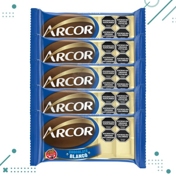 Chocolatin Arcor chocolate blanco 25gr (Pack x5un.) 125gr