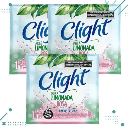 Diseno-sin-titulo-2025-02-08T234748.171.png Jugo Clight Limonada Rosa (Limon + Frutilla) 8g (pack x3un.) 24gr - Imagen 1