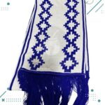 Bufanda De Hilo - Guarda Pampa Reversible, Color Azul Francia MODELO 2(aprox 1.5mts) - Imagen 4