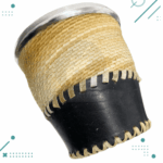 Mate Calabaza Tejido en Tiento, Color Negro (10cm Aprox.) - Imagen 2