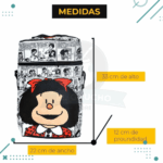 Kit Matero "Mafalda" Bolso+Yerbera(tela)+Azucarera(tela)+Mate+Bombilla - Imagen 2