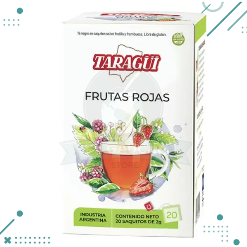 Diseno-sin-titulo-2025-03-12T153029.513.png Té Taragüi Placeres Frutas Rojas (2gr) (20 Saquitos) (40gr) - Imagen 1