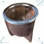 Mate Camionero de Vidrio, Forrado con Cuero MARRON - Imagen 3