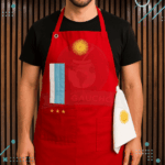 Delantal Parrillero + Repasador (Diseño Argentina) - Color Rojo