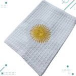 Delantal Parrillero + Repasador (Diseño Argentina) - Color Azul Franjas Largas Celeste Y Blanco - Imagen 8