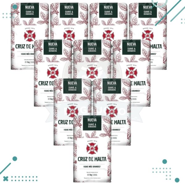 Yerba Mate Cruz de Malta Tradicional, (1000gr) (pack 10) (10kg)