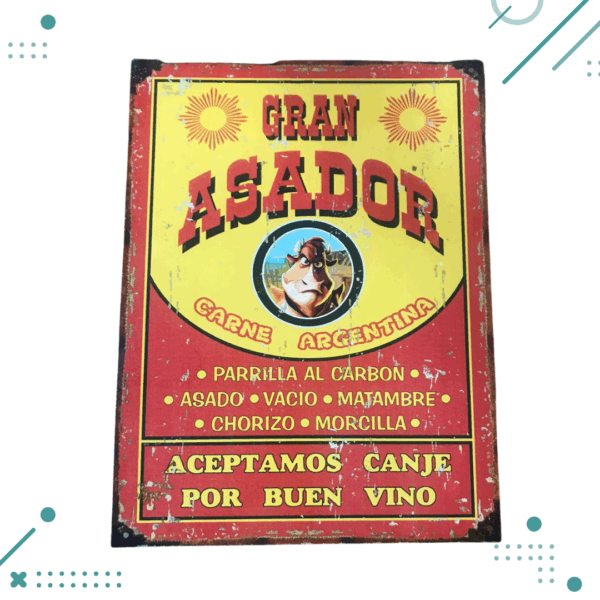 Cartel De Chapa, GRAN ASADOR 30X40CM GRANDE