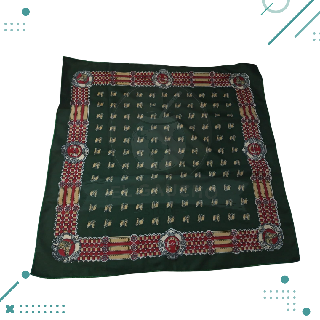 Diseno-sin-titulo-25-1-1.png Pañuelo para el cuello FRATELLO Caballos Verde - Imagen 1