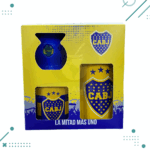 Set Mate Boca Juniors x 3 piezas (mate + yerbera-lata + azucarera-lata) MOD 1 - Imagen 2