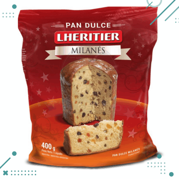 Pan dulce milanes LHERITIER 400gr (Con frutas)