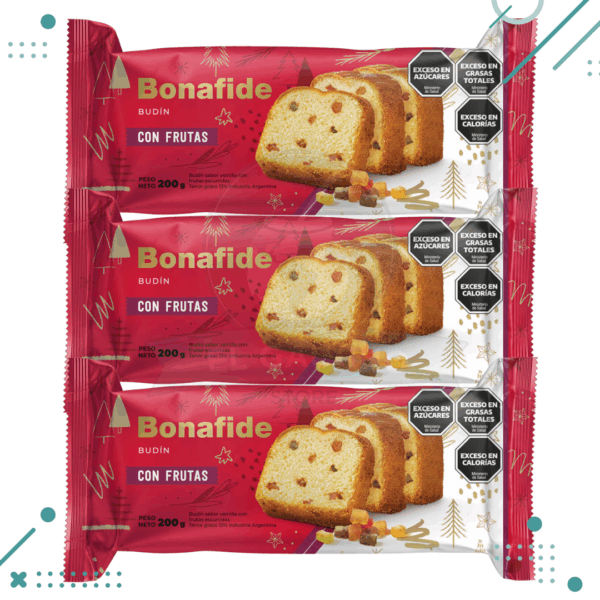 Budin con Frutas Bonafide 200gr (x3un)(600gr)