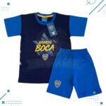 Pijama conjunto remera y short color azul marino (Talle L)