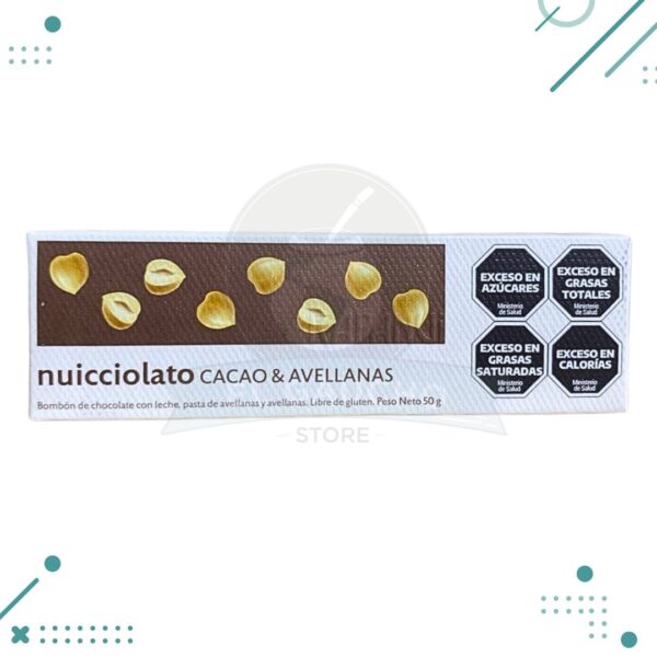 Nuicciolato Rapanui - Bombón con Leche, pasta de Cacao y Avellanas 50g