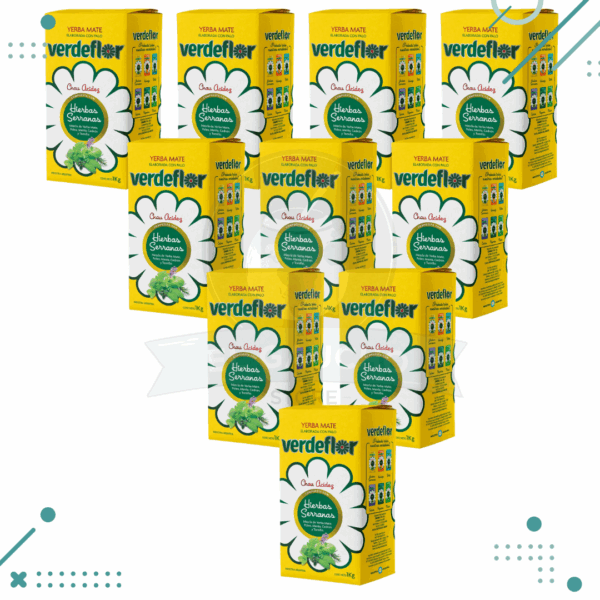Yerba Mate VerdeFlor Hierbas Serranas (1Kg) (pack 10) (10kg)