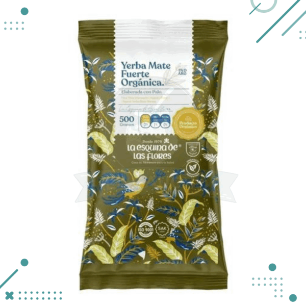 Yerba Mate LA ESQUINA DE LAS FLORES Orgánica Fuerte 500gr