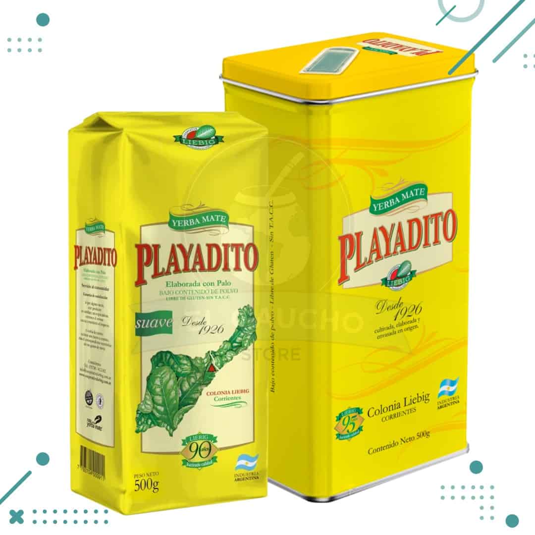 Diseno-sin-titulo-66.png Yerbera de Lata "Playadito" + 500gr de Yerba Playadito - Imagen 1