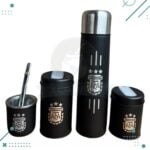 Set Matero Completo Grabado - Termo Acero, Yerb. Azuc. Mate y Bombilla (AFA) (500ml)