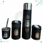 Set Matero Completo Grabado - Termo Acero, Yerb. Azuc. Mate y Bombilla (AFA) (500ml)