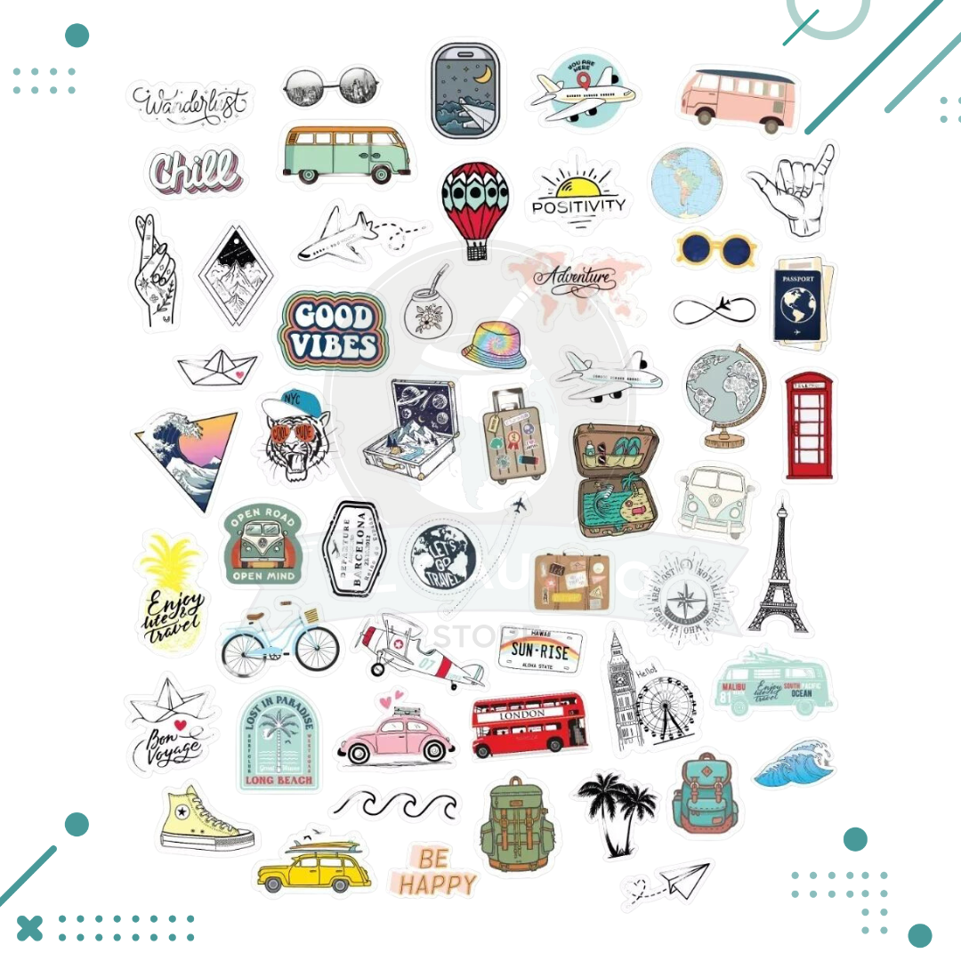Diseno-sin-titulo-7-4.png Stickers Viajes Mundo Travel Pack x56 - Imagen 1