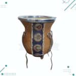 MATE CALABAZA CON PIE FORRADO Con GUARDA, COLOR MARRON CLARO