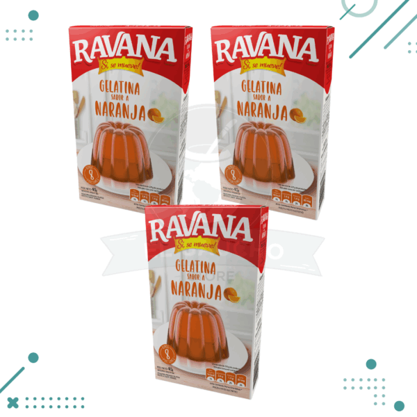Gelatina Ravana Naranja 40gr (3 unidades) 120gr