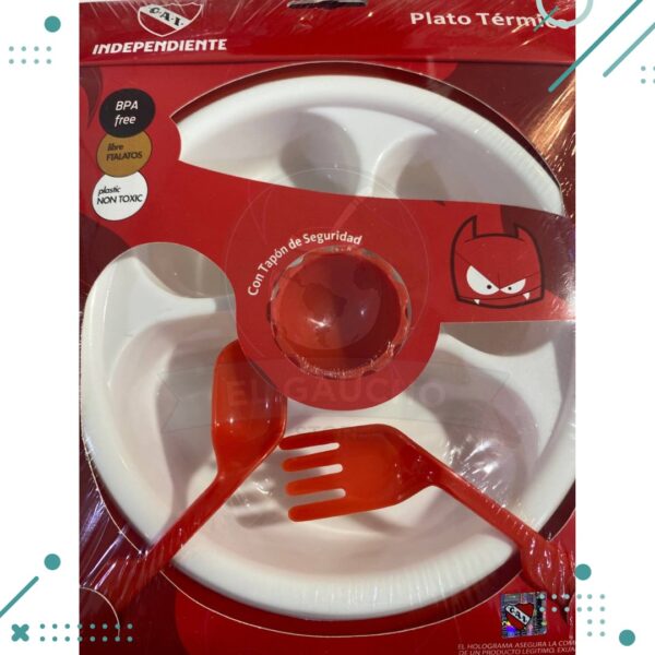 Plato Termico 3 Divisiones + Cuchara y Tenedor - Independiente