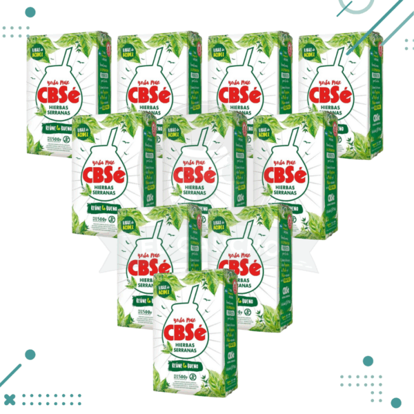 Yerba Mate CbSE Hierbas Serranas, libre de Glúten (500gr.) (pack 10) (5kg)