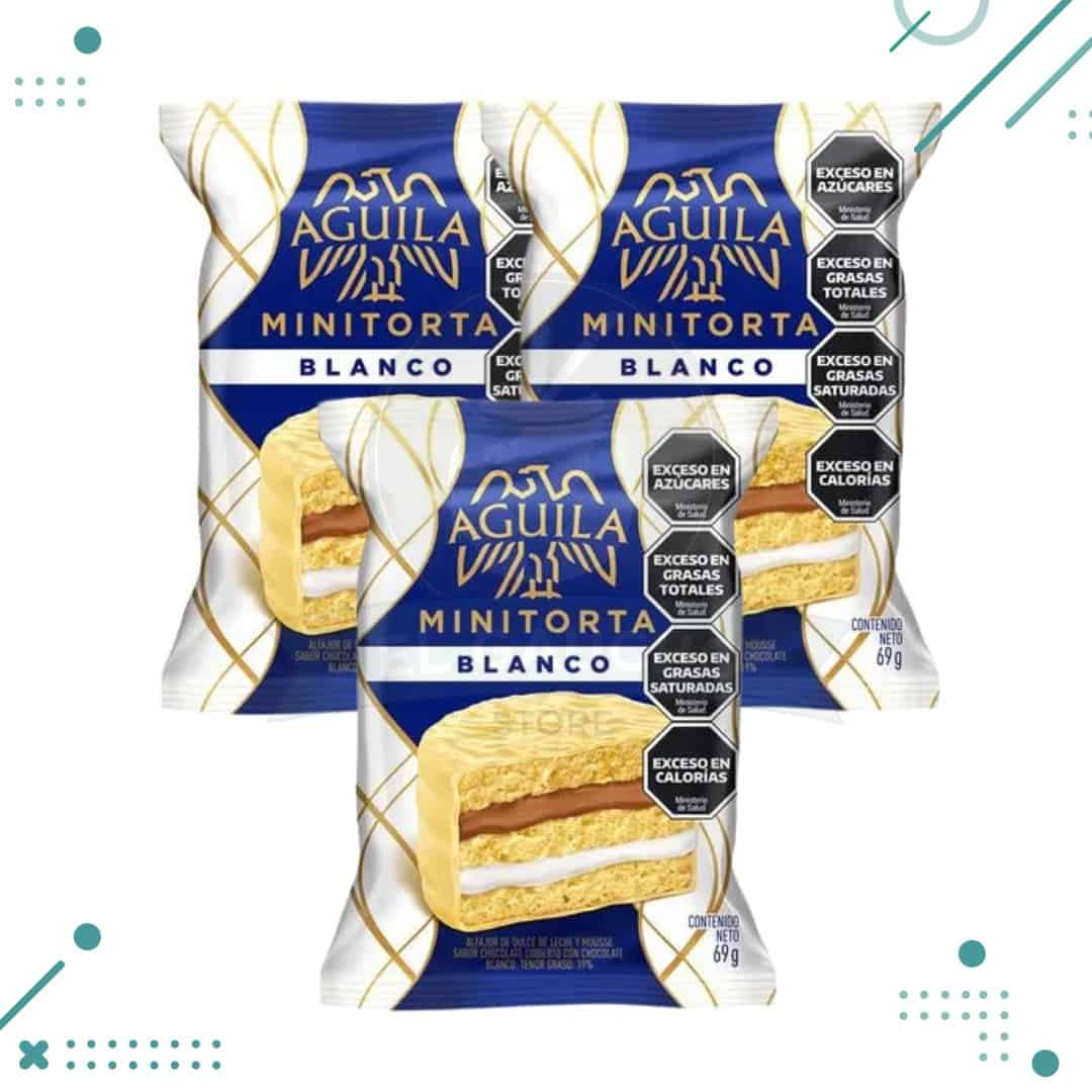 Diseno-sin-titulo-98-6.png Alfajor Minitorta Aguila BLANCO (72gr) (Pack de 3un) 216gr - Imagen 1