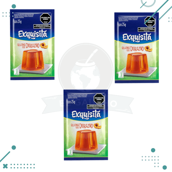 Gelatina Exquisita DURAZNO LIGHT 25gr ( pack x3un.) 75gr