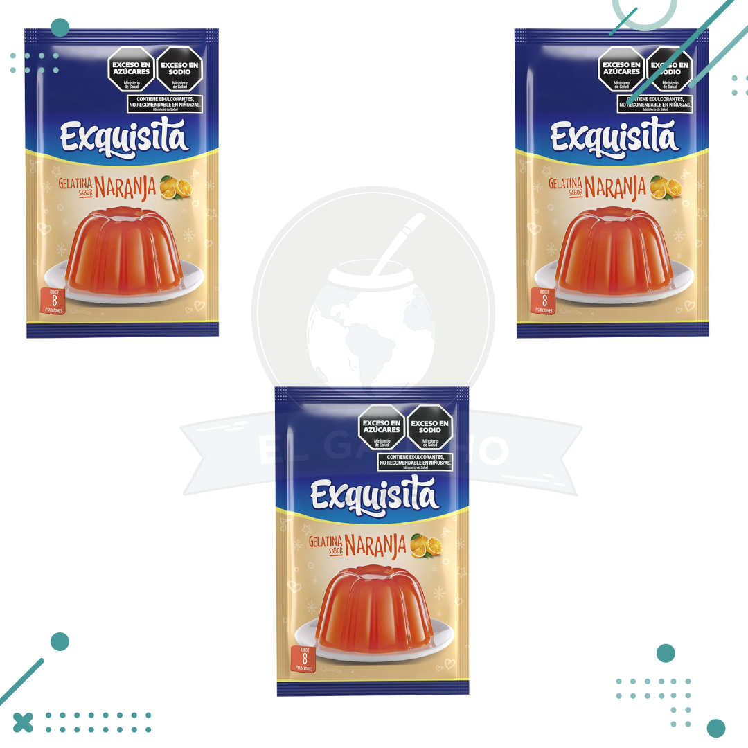 EXQUISITA-NARANJA.png Gelatina Exquisita NARANJA 25gr ( pack x3un.) 75gr - Imagen 1