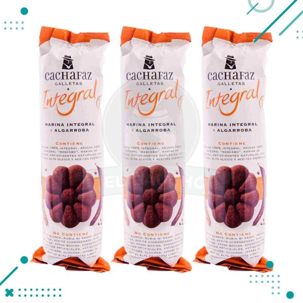 Galletitas Integral Cachafaz Harina y Algarroba 225gr (pack 3u) 675Gr