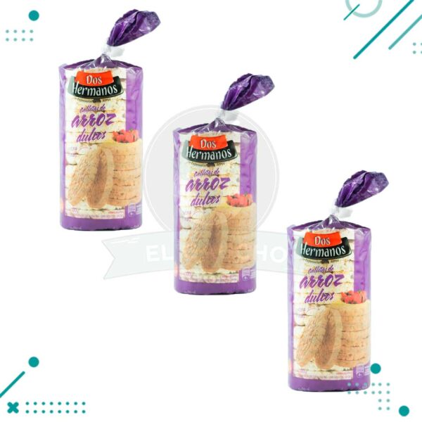 Galletitas de Arroz Dos Hermanos DULCES 100g (Pack de 3u) (300gr)