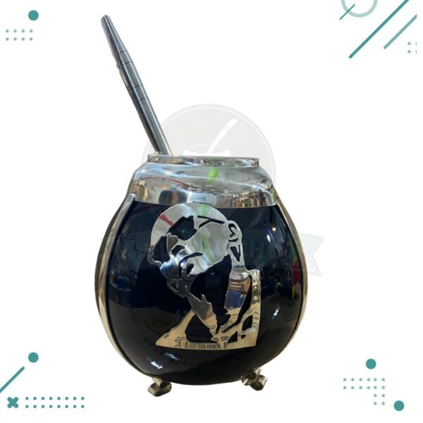 Mate INDIO SOLARI 100% Artesanal + Bombilla de Acero Inoxidable