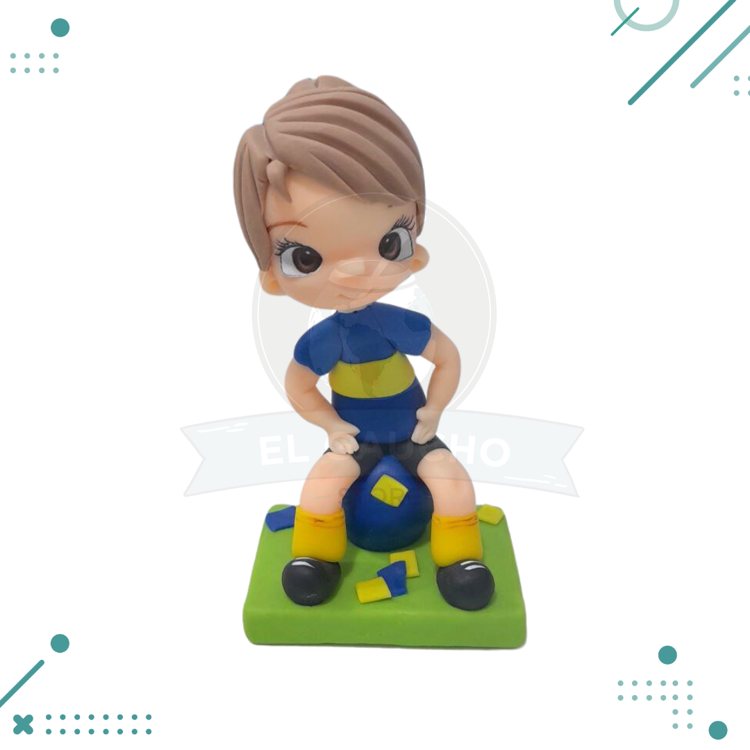 JUGADROA.png Adorno para Torta - Hincha Jugadora Boca Juniors 15cm aprox - Imagen 1