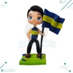 Adorno para Torta - Hincha con bandera Boca Juniors 15cm aprox