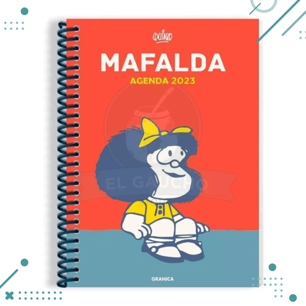Agenda Mafalda 2023 Espiral Semanal Módulos 13x19 Cm (ROJA) (MODELO 2)