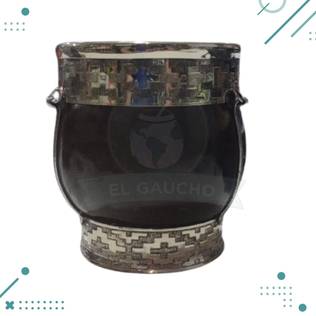 MATE-fleje.png Mate Imperial Calabaza Doble Fleje Alpaca Color MARRON - Imagen 1