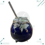 Mate MAPA MUNDI 100% Artesanal + Bombilla de Acero Inoxidable